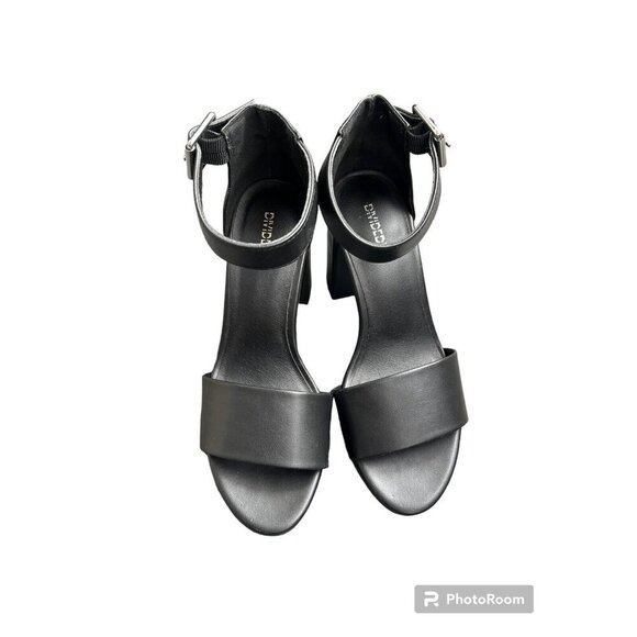 H&M DIVIDED Shoes Womens Size 6 (US)36 Black Faux Patent Leather Open Toe Buckle - Picture 3 of 8